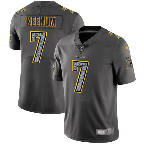 Nike Vikings #7 Case Keenum Gray Static Men's Stitched NFL Vapor Untouchable Limited Jersey - Click Image to Close